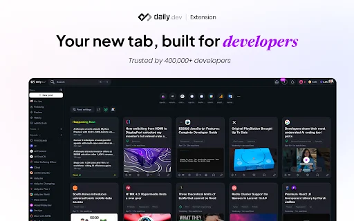 ดาวน์โหลด daily.dev ล่าสุด – อัปเดตข่าวสารไอทีและฟีดนักพัฒนาฟรี - Screenshot 1