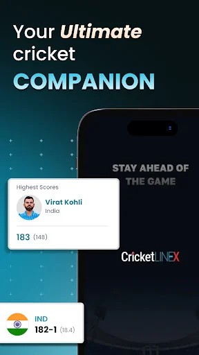ดาวน์โหลด Cricket LineX ล่าสุด – อัปเดตผลคริกเก็ตสดฟรี - Screenshot 1