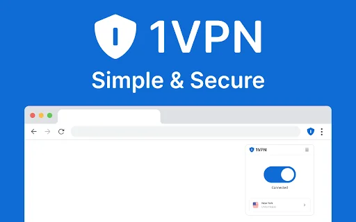ดาวน์โหลด 1VPN ฟรี – ส่วนขยาย VPN ที่เร็วและปลอดภัยที่สุดสำหรับ Chrome - Screenshot 1