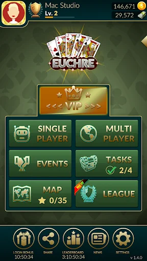ดาวน์โหลด Euchre Ultimate ล่าสุด – เกมไพ่สุดคลาสสิกเล่นสนุกออนไลน์ฟรี - Screenshot 1