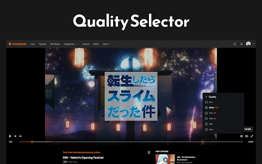 ดาวน์โหลด Crunchyroll Enhancer – CrOptix ล่าสุด – ปรับแต่งการดูอนิเมะให้คมชัด - Screenshot 1