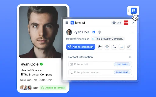 ดาวน์โหลด lemlist Chrome Extension ล่าสุด – จัดการ CRM และอีเมลได้ง่ายขึ้น - Screenshot 1