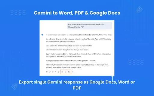 ดาวน์โหลด AI Chat to Word, PDF – แปลงแชท Gemini เป็นเอกสารทันที - Screenshot 2
