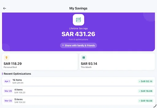 ดาวน์โหลด HypeSave ล่าสุด – ตัวช่วยเปรียบเทียบราคาของชำในซาอุฯ ฟรี - Screenshot 12