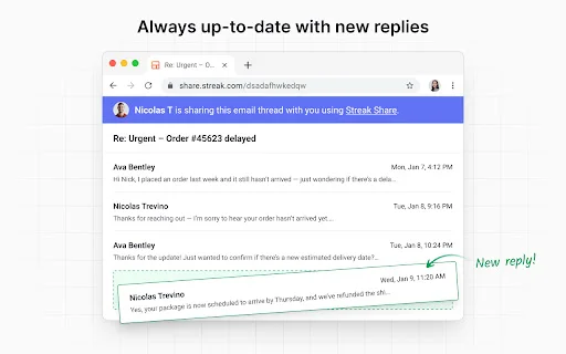 Streak Email Sharing for Gmail – แชร์อีเมลได้ง่ายโดยไม่ต้อง Forward - Screenshot 3