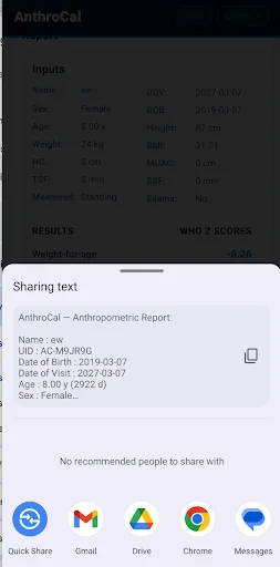 ดาวน์โหลด AnthroCal แอปคำนวณการเจริญเติบโตเด็ก แม่นยำ ฟรี - Screenshot 8