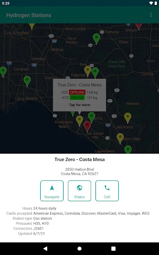 ดาวน์โหลด Hydrogen Stations USA ล่าสุด – ค้นหาสถานีไฮโดรเจนฟรี - Screenshot 13