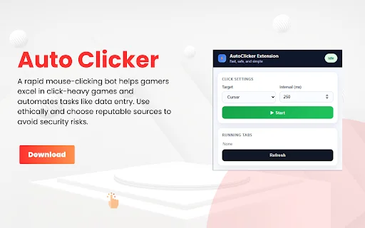 ดาวน์โหลด Auto Clicker Chrome Extension ล่าสุด – คลิกอัตโนมัติฟรี - Screenshot 1