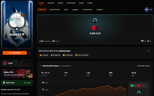 ดาวน์โหลด FACEIT FORECAST ล่าสุด – สถิติเชิงลึกสำหรับเกมเมอร์ฟรี - Screenshot 3