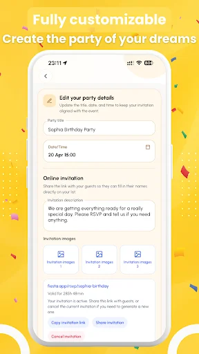 ดาวน์โหลด Fiesta: Party Invitation Plan ล่าสุด – จัดการรายชื่อแขกและคำเชิญฟรี - Screenshot 4