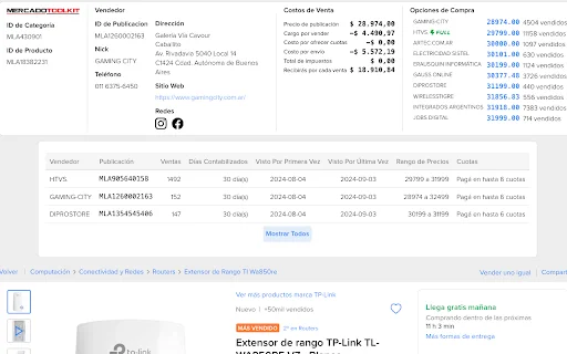 ดาวน์โหลด MercadoToolkit – เครื่องมือช่วยขายและวิเคราะห์ราคาบน MercadoLibre - Screenshot 1