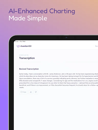 ดาวน์โหลด Assistant Dr. – Medical Scribe ล่าสุด – ตัวช่วยจดบันทึกทางการแพทย์ AI - Screenshot 13