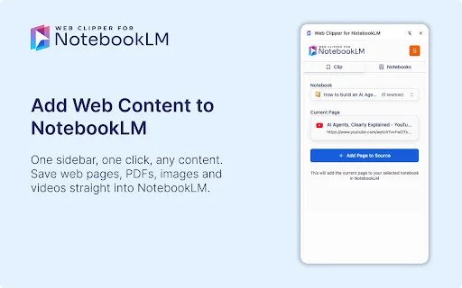 ดาวน์โหลด Web Clipper for NotebookLM – บันทึก YouTube และเว็บเข้า NotebookLM ได้ทันที - Screenshot 2