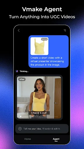ดาวน์โหลด Vmake: UGC Video Editor ล่าสุด – ตัดต่อวิดีโอ AI ฟรี - Screenshot 1