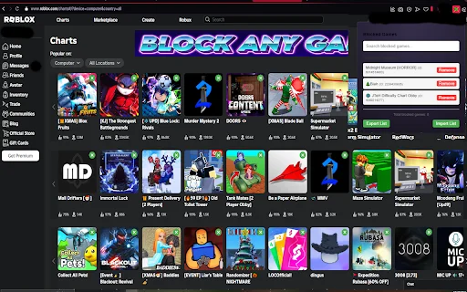 Roblox Game Blocker ดาวน์โหลดฟรี – ซ่อนเกมที่ไม่ต้องการบน Roblox - Screenshot 3