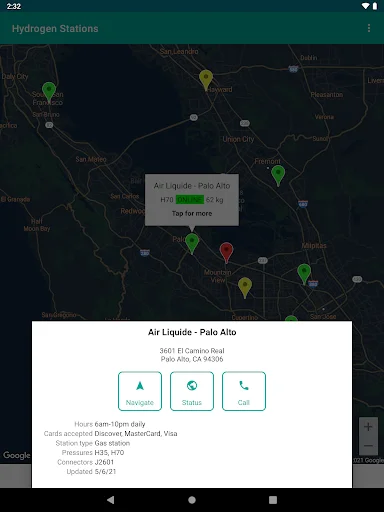 ดาวน์โหลด Hydrogen Stations USA ล่าสุด – ค้นหาสถานีไฮโดรเจนฟรี - Screenshot 21
