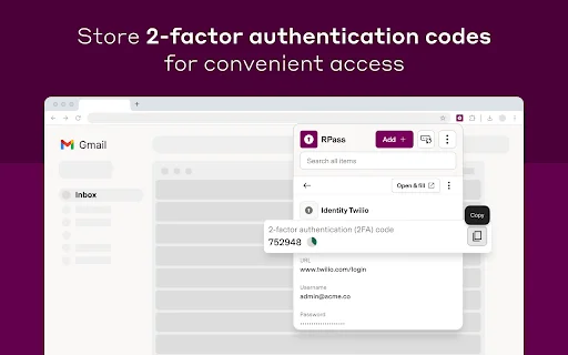 ดาวน์โหลด RPass ส่วนขยายจัดการรหัสผ่านสำหรับองค์กร – ปลอดภัยและใช้งานง่าย - Screenshot 5