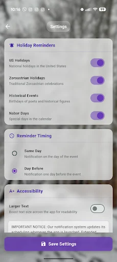 ดาวน์โหลด Gahshomar Zoroastrian Calendar ล่าสุด – ปฏิทินเปอร์เซียและโซโรอัสเตอร์ฟรี - Screenshot 2