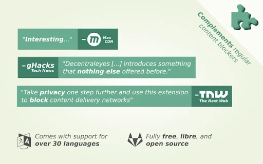 ดาวน์โหลด Decentraleyes ล่าสุด – ปกป้องความเป็นส่วนตัวของคุณจาก CDN ฟรี - Screenshot 2