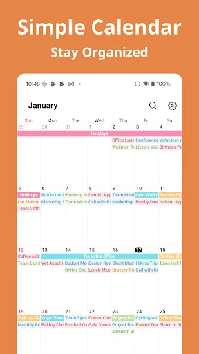 ดาวน์โหลด Simple Calendar: Clean&Minimal ล่าสุด – ปฏิทินใช้งานง่าย ฟรี - Screenshot 1