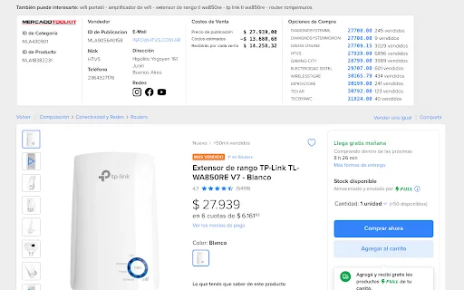 ดาวน์โหลด MercadoToolkit – เครื่องมือช่วยขายและวิเคราะห์ราคาบน MercadoLibre - Screenshot 4
