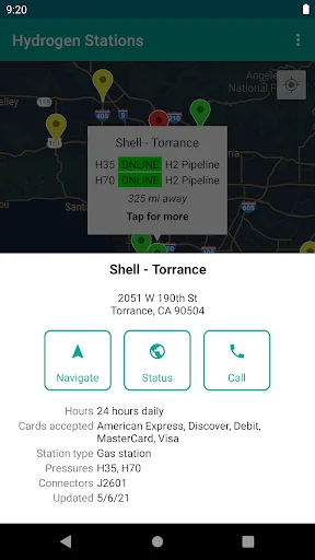 ดาวน์โหลด Hydrogen Stations USA ล่าสุด – ค้นหาสถานีไฮโดรเจนฟรี - Screenshot 3