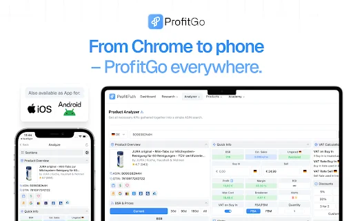 ดาวน์โหลด ProfitGo ส่วนขยาย Chrome สำหรับผู้ขาย Amazon – เครื่องมือวิเคราะห์กำไร - Screenshot 5