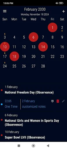 ดาวน์โหลด US Calendar 2026 ปฏิทินวันหยุดสหรัฐฯ ใช้งานง่าย ฟรี - Screenshot 21