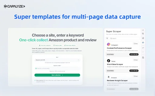 ดาวน์โหลด Capalyze: AI Web Scraper ส่วนขยายดึงข้อมูลเว็บเป็น Excel ฟรี - Screenshot 3