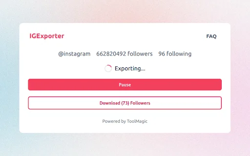 IExporter ส่งออกรายชื่อผู้ติดตาม Instagram เป็น Excel ง่ายๆ ฟรี - Screenshot 2