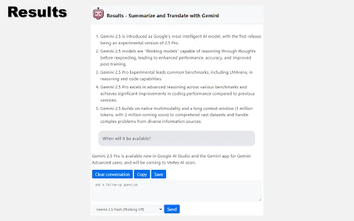 สรุปและแปลภาษาด้วย Gemini – ส่วนขยายเบราว์เซอร์อัจฉริยะเพื่อการทำงาน - Screenshot 4