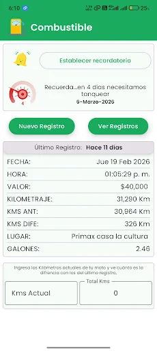 ดาวน์โหลด Historial Moto Mantenimiento ล่าสุด – จัดการดูแลรถมอเตอร์ไซค์ฟรี - Screenshot 2