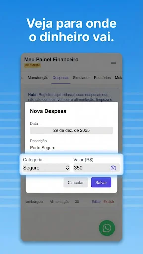 ดาวน์โหลด Roda Lucro ล่าสุด – บริหารจัดการรายได้คนขับรถรับส่งฟรี - Screenshot 4