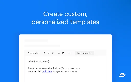ดาวน์โหลด Briskine ส่วนขยาย Gmail – พิมพ์อีเมลได้เร็วขึ้นด้วยเทมเพลต - Screenshot 3
