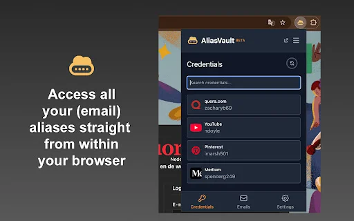 ดาวน์โหลด AliasVault ล่าสุด – จัดการรหัสผ่านและอีเมลแฝงเพื่อความเป็นส่วนตัว - Screenshot 2