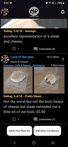 ดาวน์โหลด Mean Pies ล่าสุด – ค้นหาร้านพายอร่อยระดับเทพ ฟรี - Screenshot 1