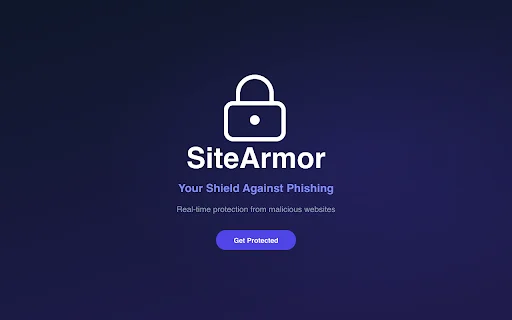 SiteArmor ป้องกันฟิชชิ่งและเว็บไซต์อันตรายแบบเรียลไทม์ ฟรีบน Chrome - Screenshot 1
