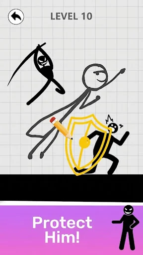 ดาวน์โหลด Save Stickman: Brain Draw Line ล่าสุด – เกมวาดเส้นฝึกสมองฟรี - Screenshot 3