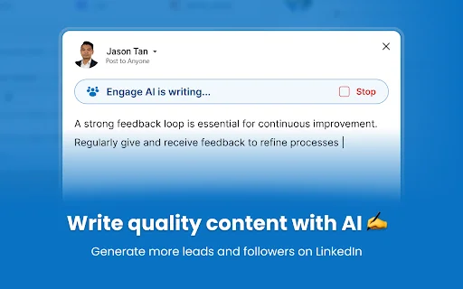 Engage AI – ตัวช่วยคอมเมนต์ LinkedIn ด้วย ChatGPT ฟรี - Screenshot 3