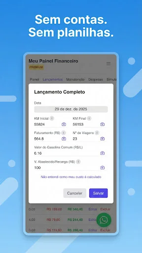 ดาวน์โหลด Roda Lucro ล่าสุด – บริหารจัดการรายได้คนขับรถรับส่งฟรี - Screenshot 5