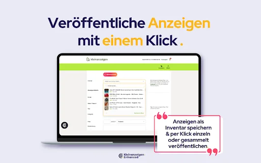 Kleinanzeigen-Enhanced: เครื่องมือช่วยลงประกาศและจัดการขายที่ดีที่สุด - Screenshot 1