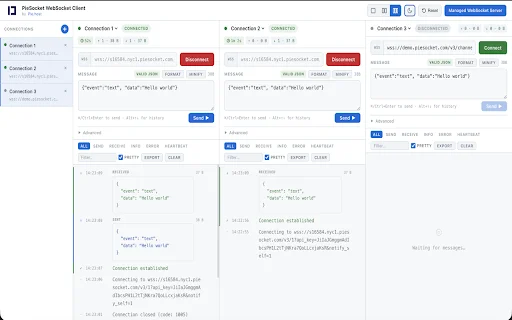 ดาวน์โหลด PieSocket – เครื่องมือทดสอบ WebSocket & SocketIO ฟรี - Screenshot 2