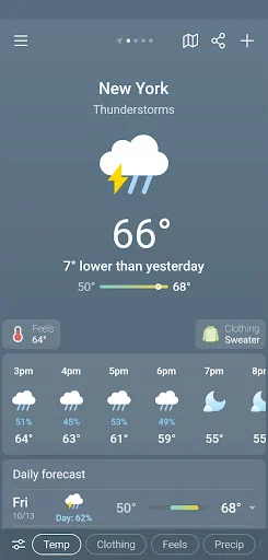 ดาวน์โหลด Weather & Clima ล่าสุด – พยากรณ์อากาศแม่นยำ ใช้งานง่ายฟรี - Screenshot 2