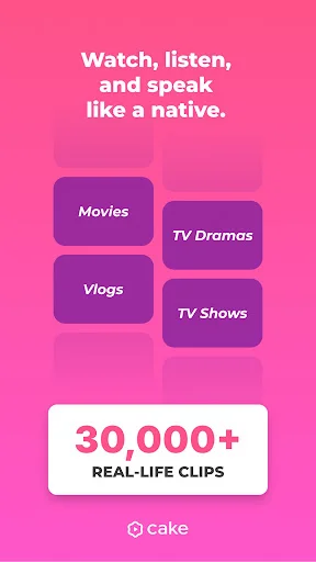 ดาวน์โหลด Cake เรียนภาษาอังกฤษและเกาหลีฟรี – ฝึกพูดสนุกได้ทุกวัน - Screenshot 2