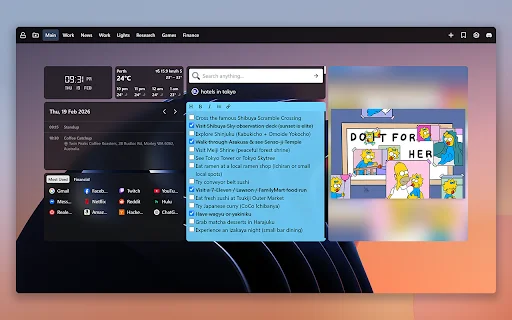 ดาวน์โหลด New Tab Widgets – ปรับแต่งหน้า New Tab ให้เป็นแดชบอร์ดส่วนตัวฟรี - Screenshot 2