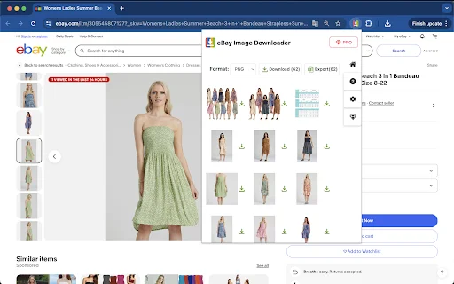 ดาวน์โหลดรูปภาพและวิดีโอ eBay – ส่วนขยาย Chrome ใช้งานง่าย โหลดฟรี - Screenshot 2