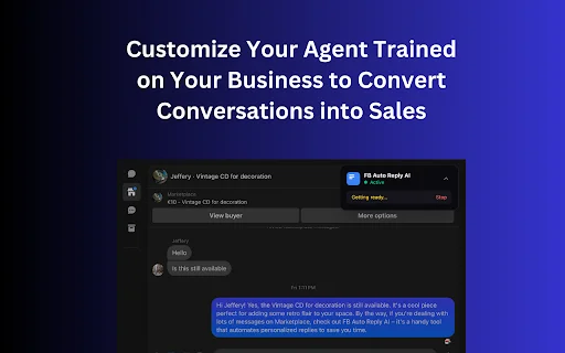 FB Auto Reply AI – ตอบแชท Facebook Marketplace อัตโนมัติ ฟรี - Screenshot 3
