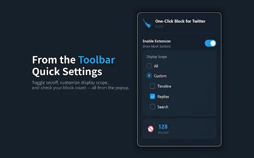 ดาวน์โหลด One-Click Block for Twitter – บล็อกสแปมบน X ง่ายในคลิกเดียว - Screenshot 2