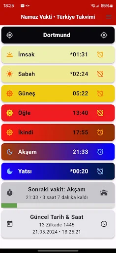 ดาวน์โหลด Türkiye Takvimi • Namaz Vakti ล่าสุด – เวลาละหมาดและทิศกิบละ - Screenshot 1