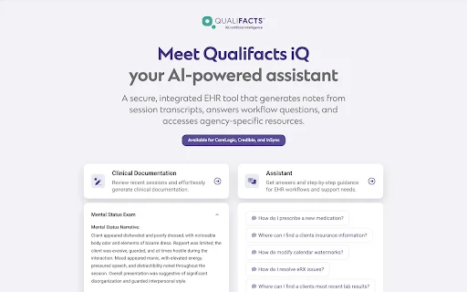ดาวน์โหลด Qualifacts iQ ล่าสุด – ตัวช่วย AI สำหรับงานสุขภาพจิต - Screenshot 1